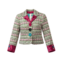 Kenzo Runway Pink &amp; Green Floral Velvet Jacket