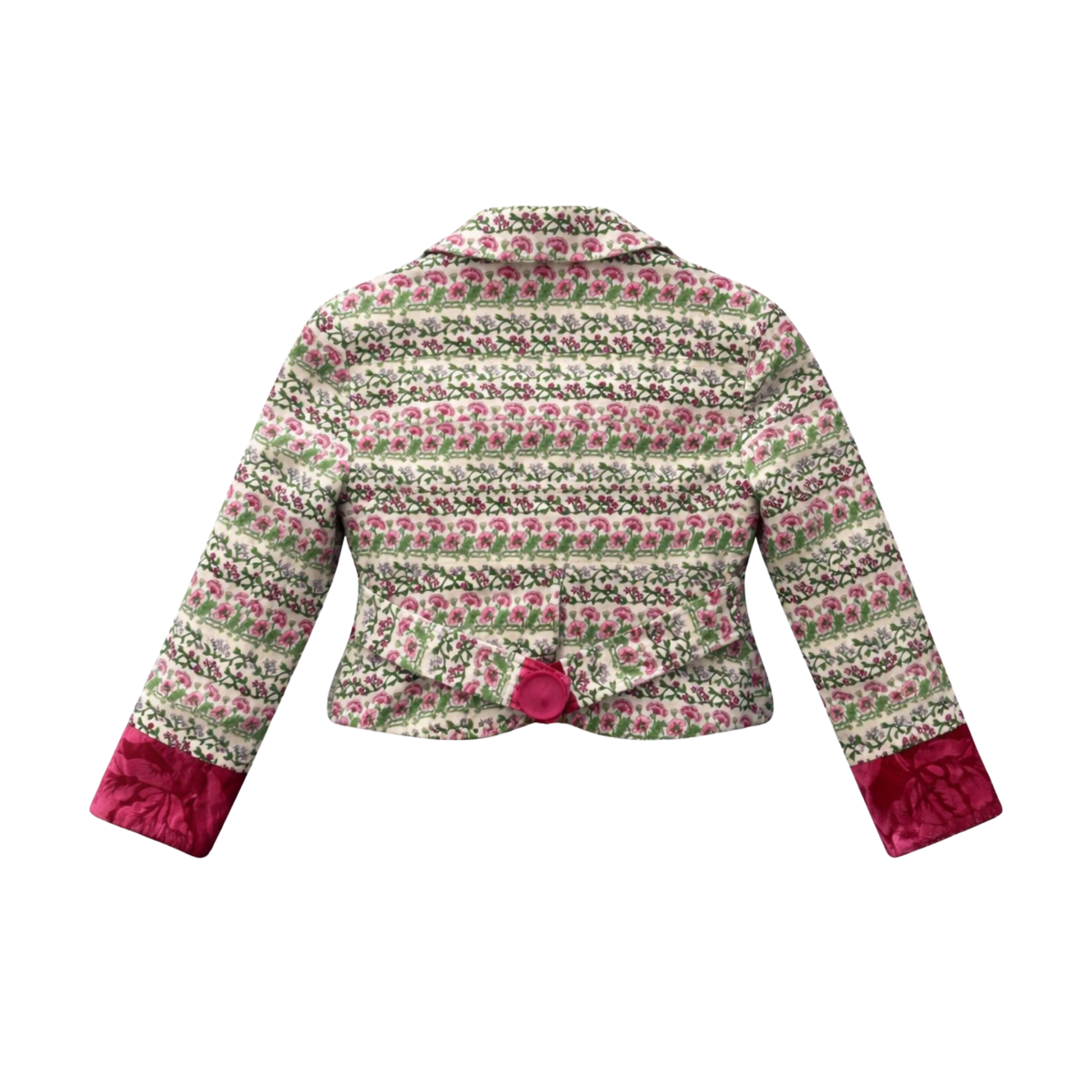 Kenzo Runway Pink &amp; Green Floral Velvet Jacket