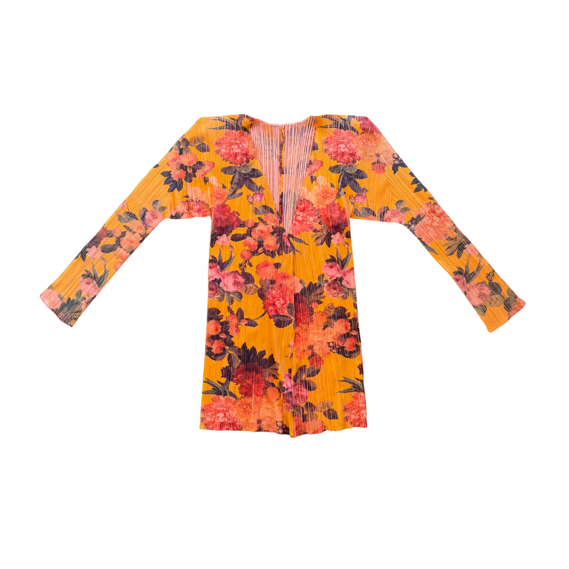Pleats Please Issey Miyke Vintage Floral Pleated Blouse