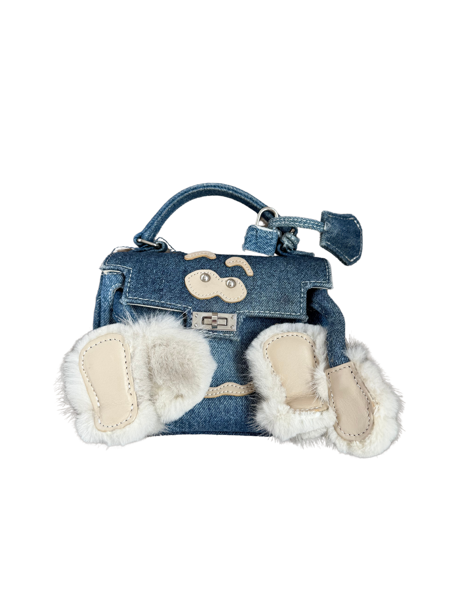 READYMADE Mink-Trimmed Mini Monster Bag