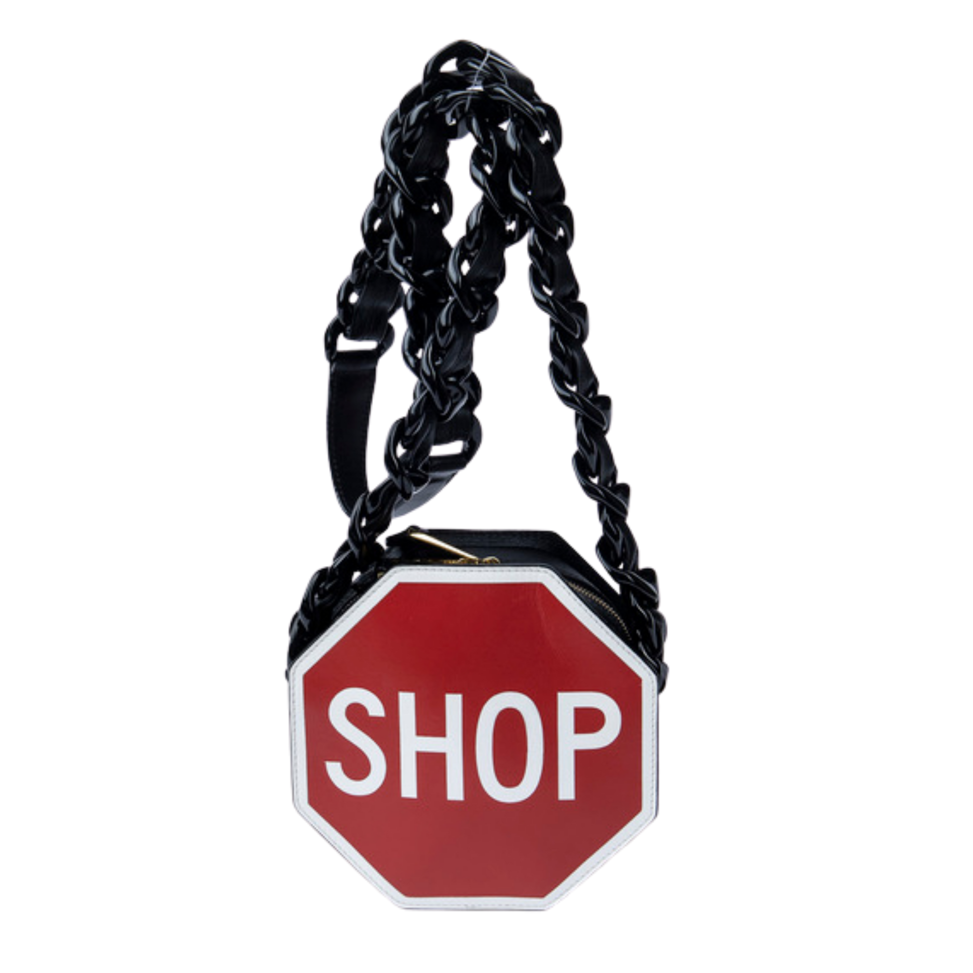 Moschino "Shop" Stop Sign Crossbody Bag