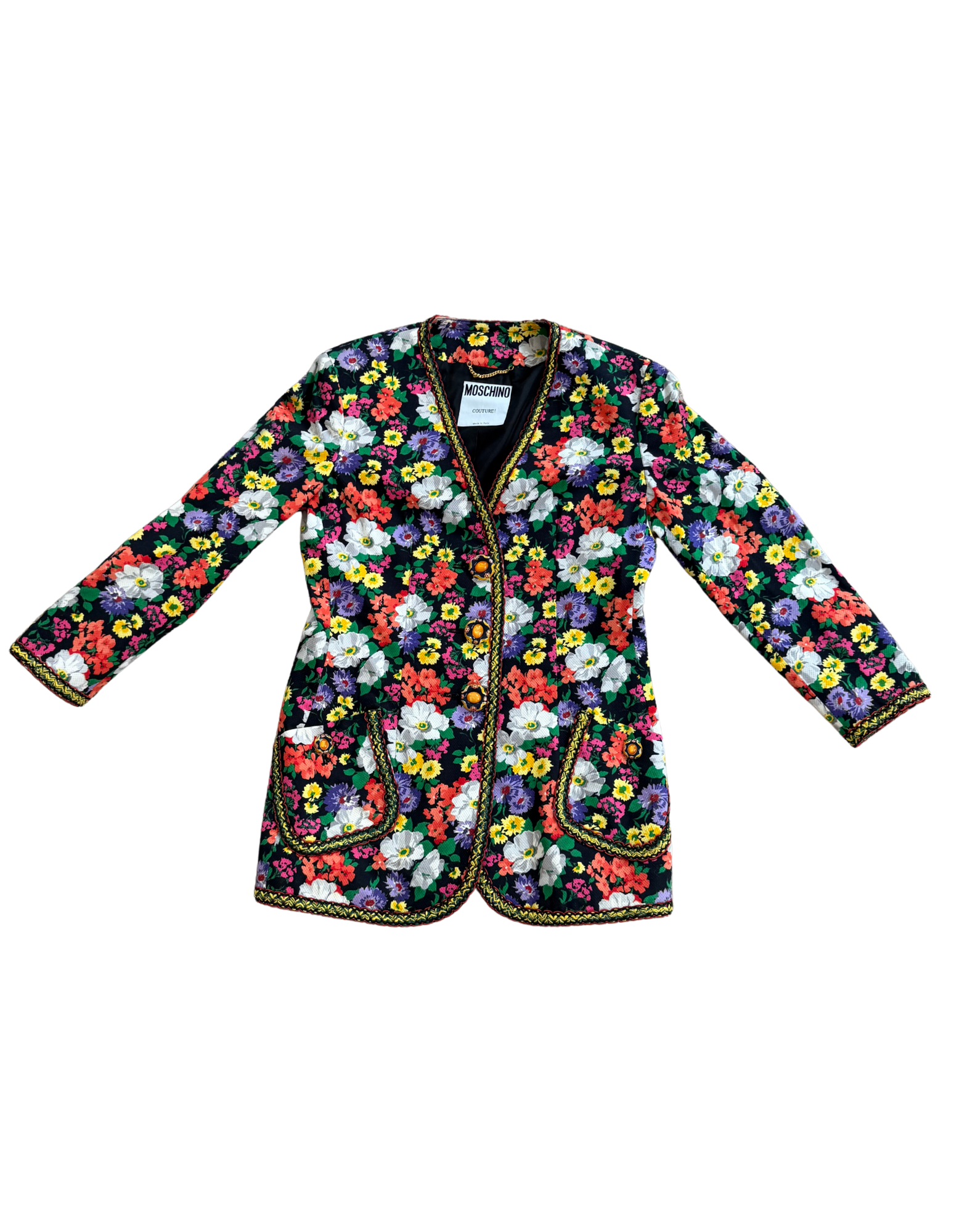 MOSCHINO Couture! 1990s Vintage Floral Jacket