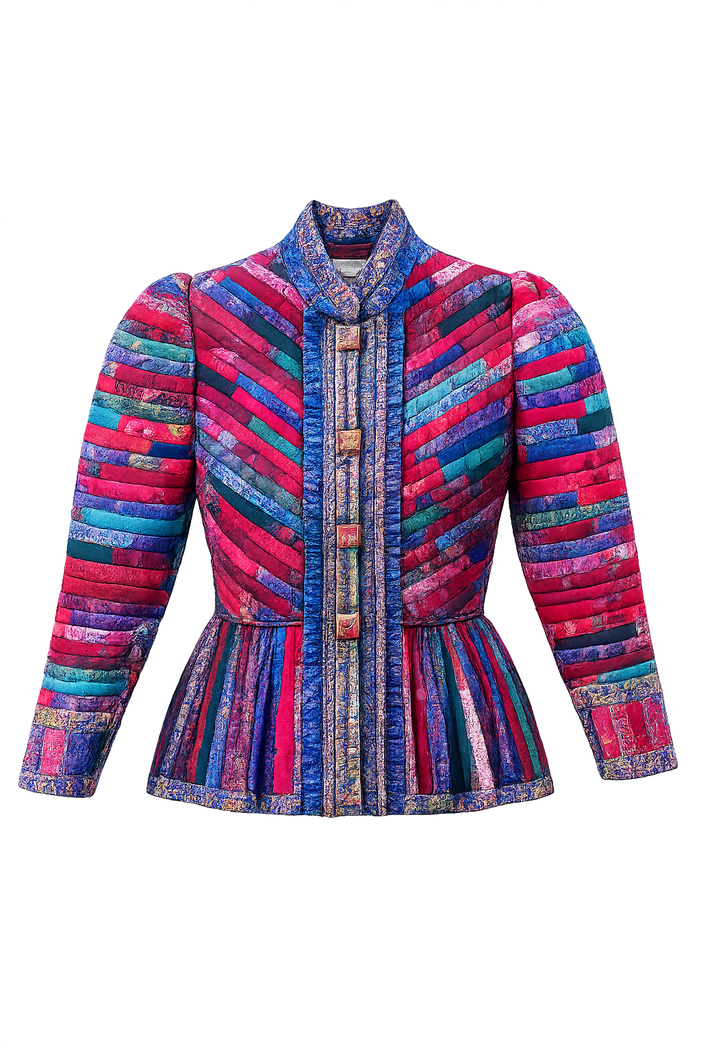 1980S Elena Pelevina Quilted Russial Folk Jacket