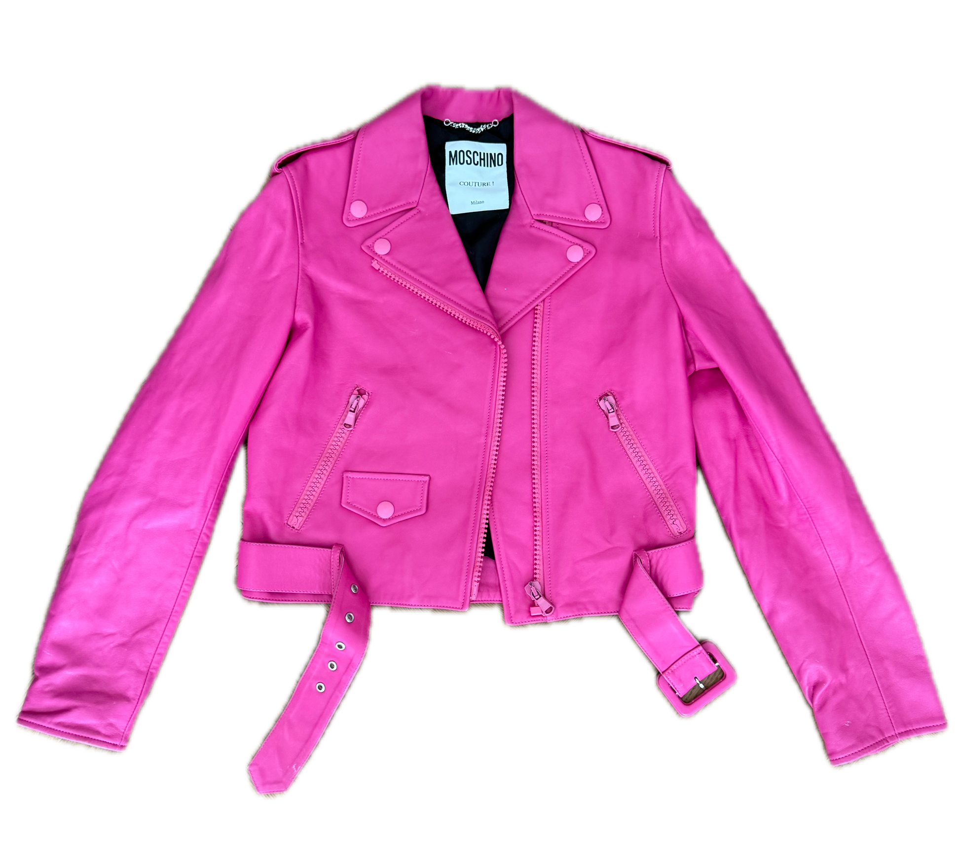 Moschino Hot Pink Leather Jacket