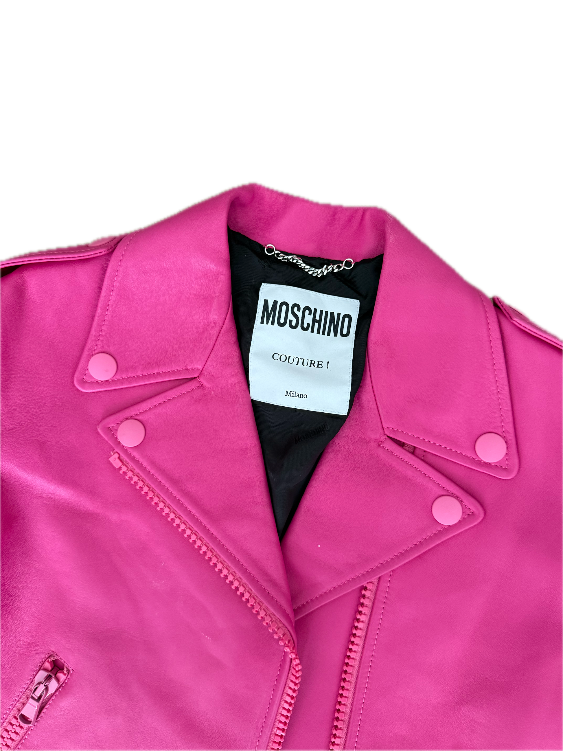 Moschino Hot Pink Leather Jacket