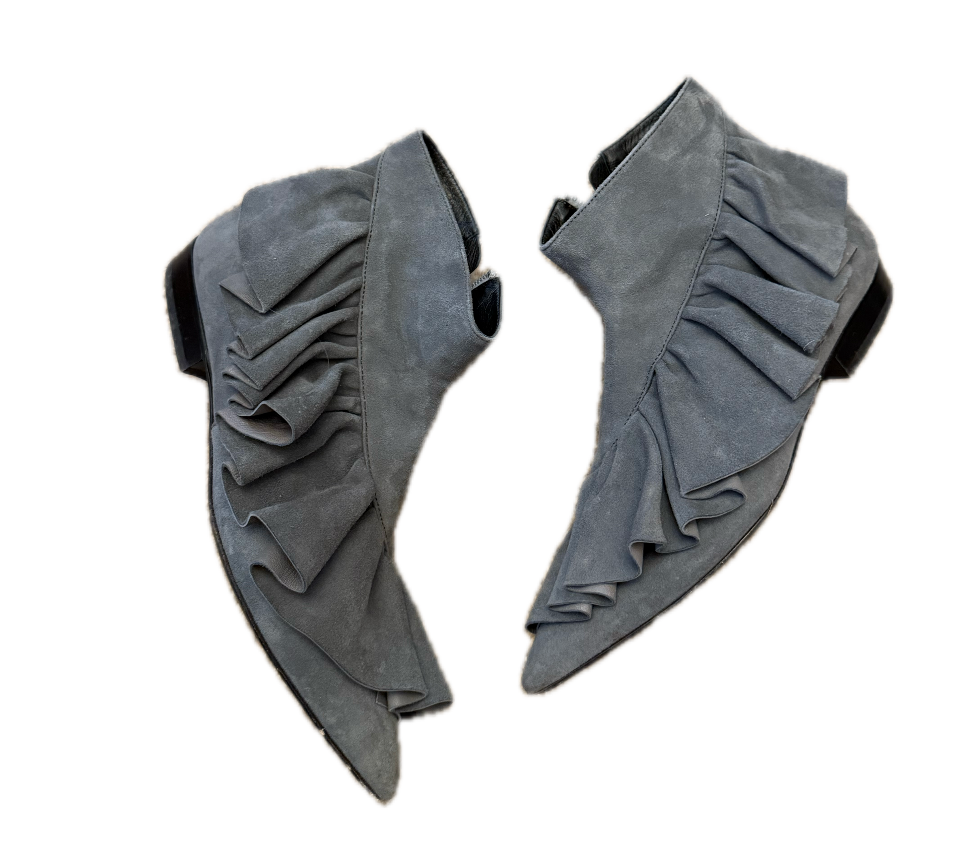 JW Anderson Suede Ruffle Ankle Boots
